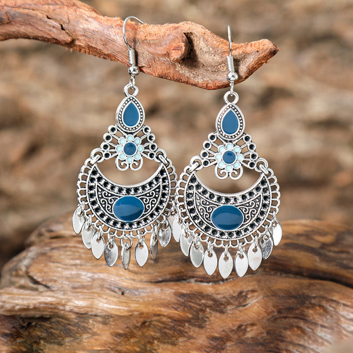 Wholesale Bohemian Tassel Earrings Alloy Geometric Electroplated Party Jewelry Accessory MOQ≥2