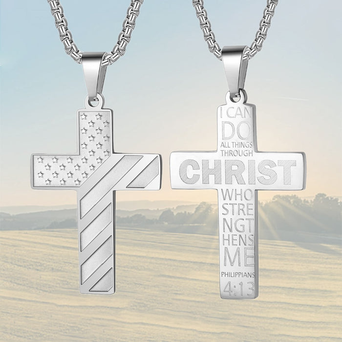 Wholesale Cross necklace stainless steel chain pendant