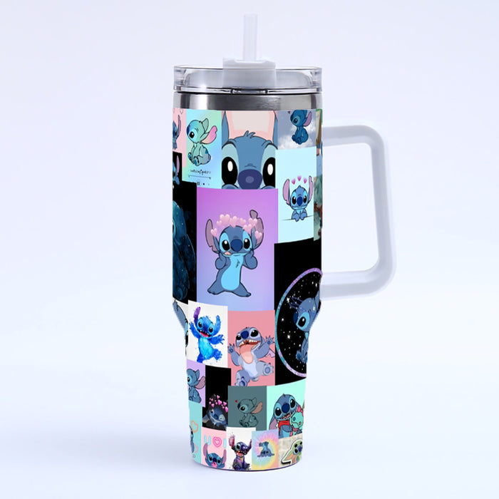 Wholesale Cute cartoon-themed 40oz stainless steel car ice bullies cup with handle.