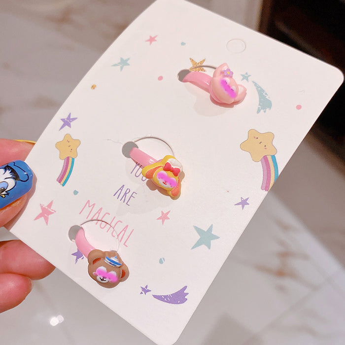 Wholesale Fox Ring Dolly Rabbit Bear Acrylic Children's Ring Gift