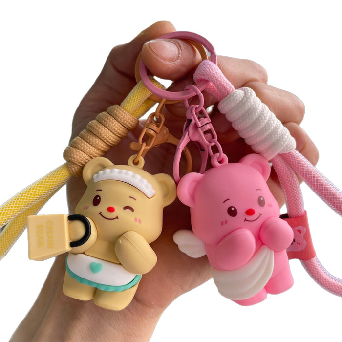 Wholesale Little Bear Cartoon Keychain Cute Bag Pendant Couple Car Keychain
