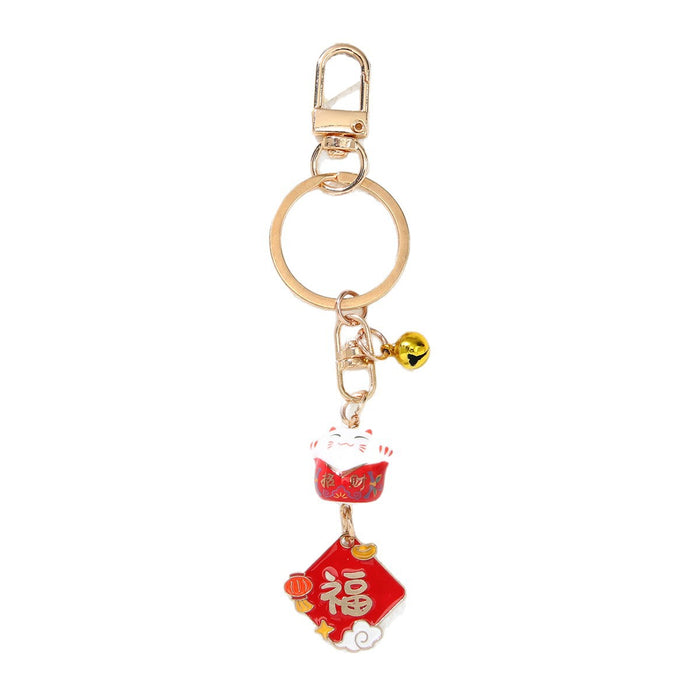 Wholesale China-Chic Lucky Cat Keychain Pendant Zinc Alloy Bag Charm Gift MOQ≥2
