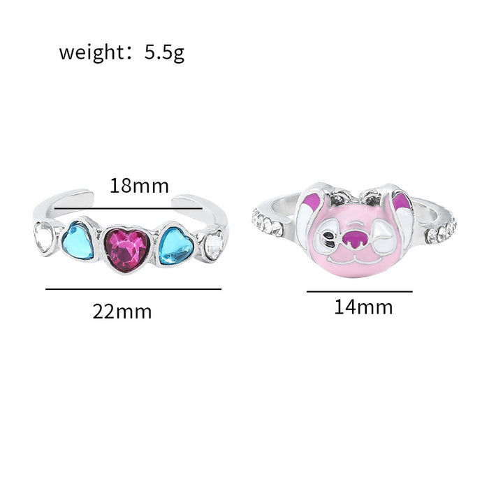 Wholesale Stitch Ring Couples A Pair of Stitch Love Rings Girlfriends Small Gift Ring JDC-RS-BS003