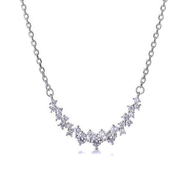 Wholesale gorgeous zircon full diamond pendant smile style women's necklace