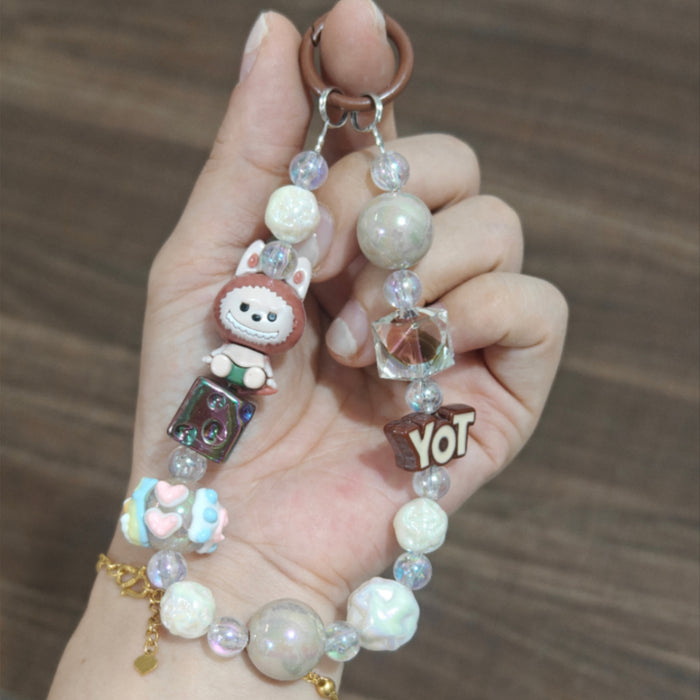 Wholesale Cartoon beaded and hand-painted character keychain
