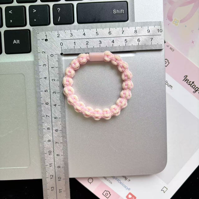 Wholesale Peas Hair Band Rubber Band Twist Hair Rope Cute Hair Band Leather Cover Rope