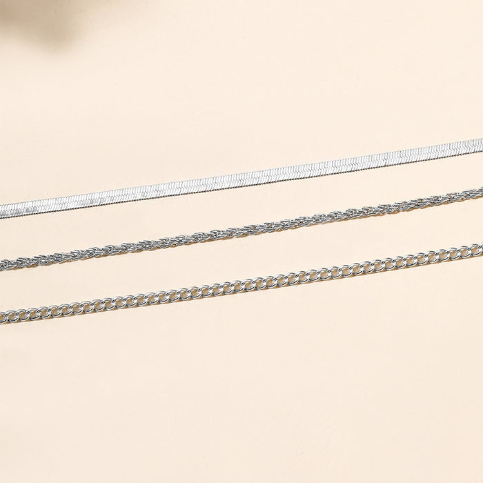 Wholesale Jewelry alloy multi-layer layered necklace, simple collarbone chain