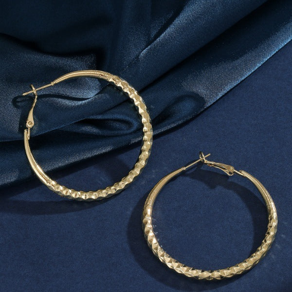 Wholesale Geometric Round Gold Hoop Earrings Trendy Jewelry Accessory MOQ≥3