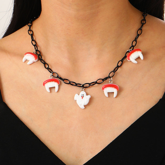 Wholesale Necklace Female Pumpkin Ghost Face Pendant Collarbone Chain Party Jewelry