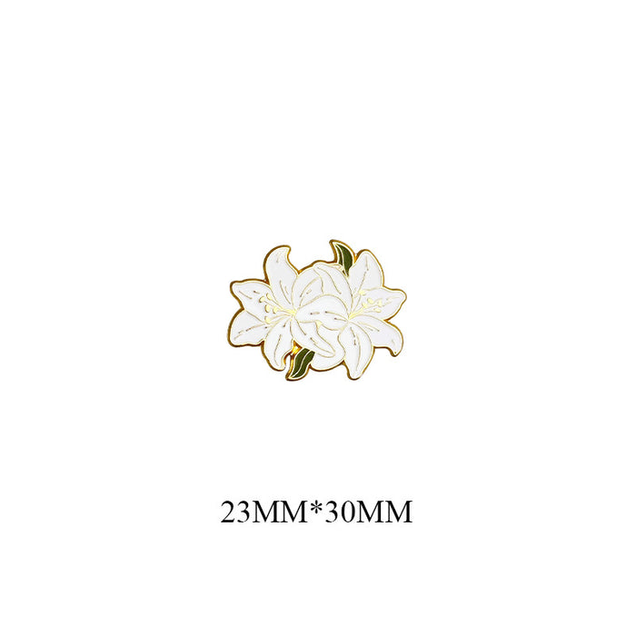 Wholesale Lily Sunflower Flower Brooch Cute Personalized Plant Badge Pin Badge Chest Badge Bag Decoration Creative Medal