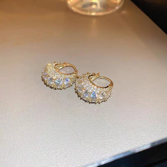 Wholesale Sparkling diamond earrings with niche design, light luxury temperament, earrings pendant