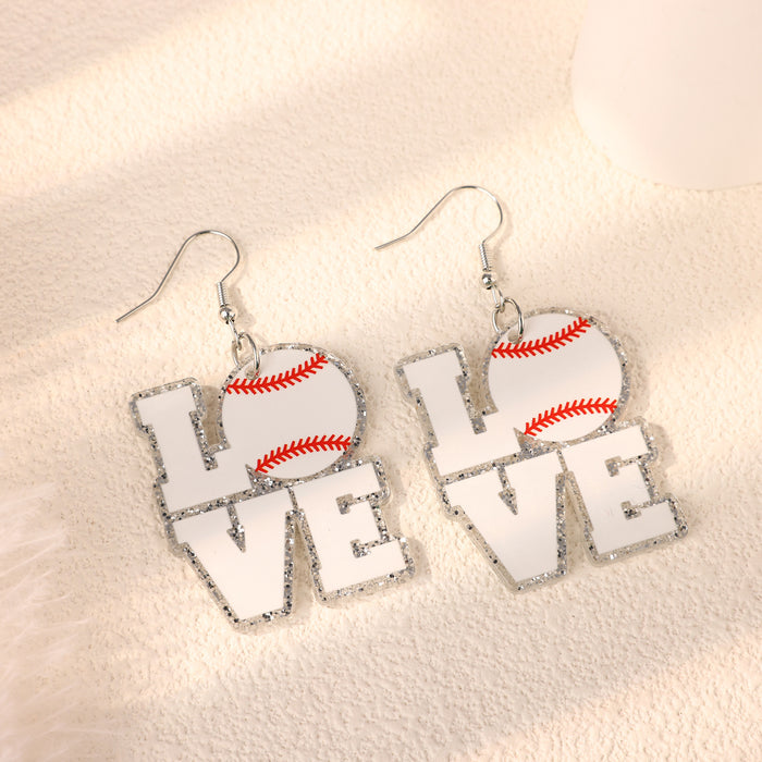 Wholesale Basketball, volleyball, creative earrings, party decorations, acrylic