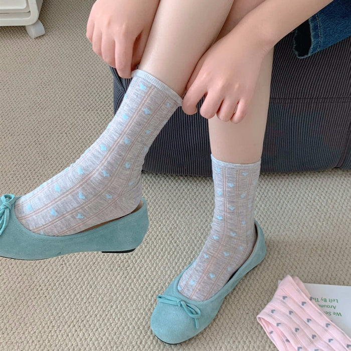 Wholesale Socks, color blocked, polka dot, heart-shaped, mid tube, high tube, stacked socks