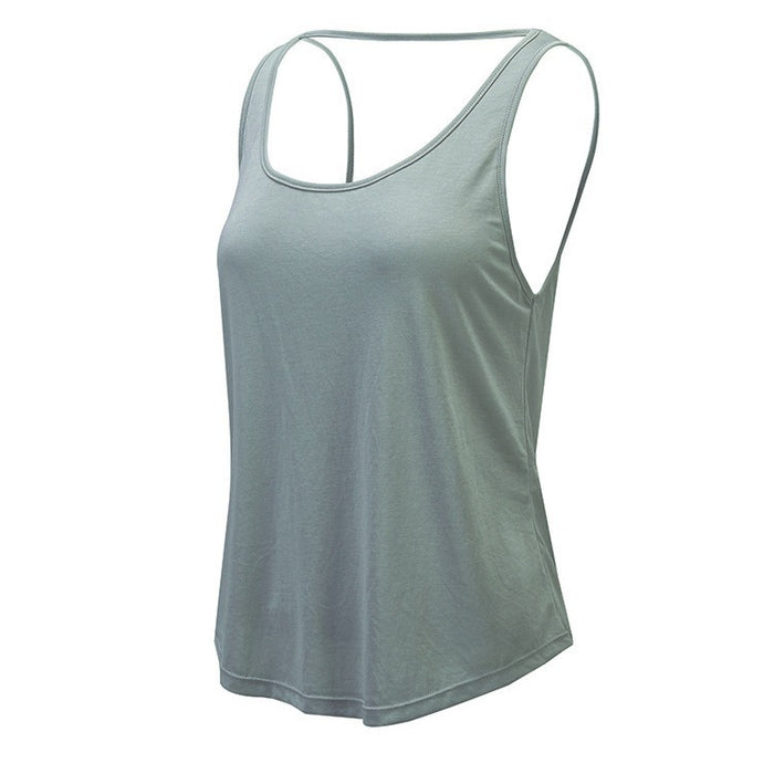 Wholesale Polyester Fitness Women's Cover-up Quick Dry Sleeveless Backless Yoga Camisole JDC-YC-YuJia001