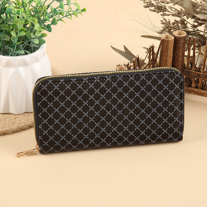 Wholesale PU Leather Long Wallet with Retro Print Design Large Capacity MOQ≥3
