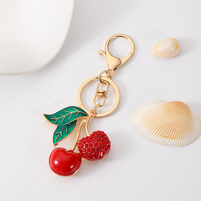 Wholesale Fruit Shaped Metal Keychain Decorative Bag Charm MOQ≥2