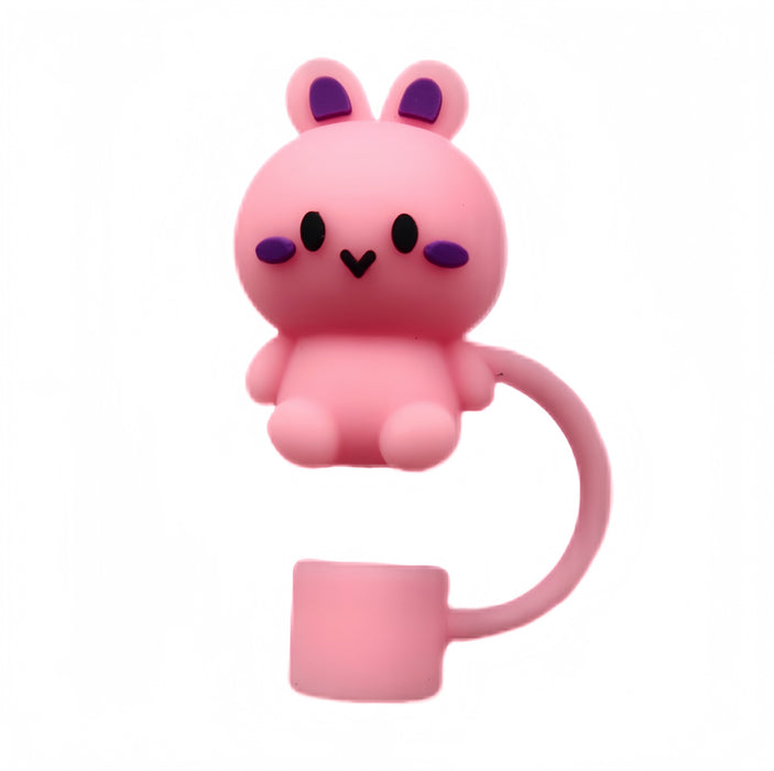 Wholesale Cute animal 3D straw cap, water cup straw cover, dustproof straw decorative cap, reusable straw stopper