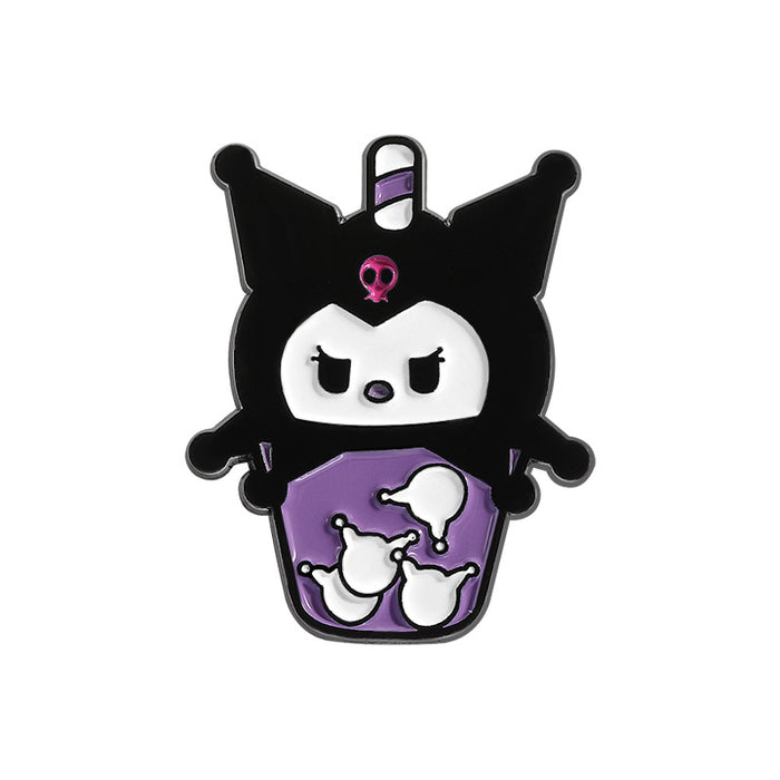 Wholesale Cartoon Puppy and Cat Milk Tea Cup Pattern  Brooch