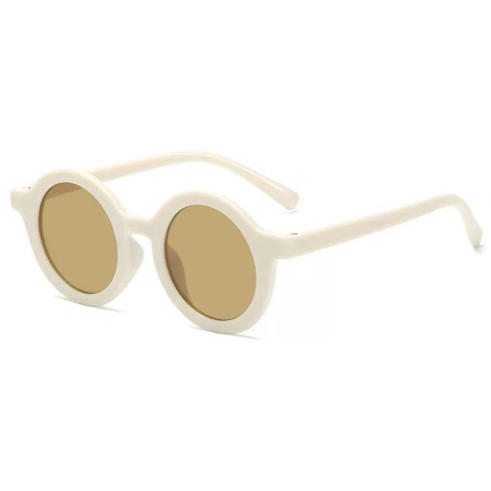 Wholesale Baby sunglasses matte children's sunglasses trendy round frame retro mocha mirror