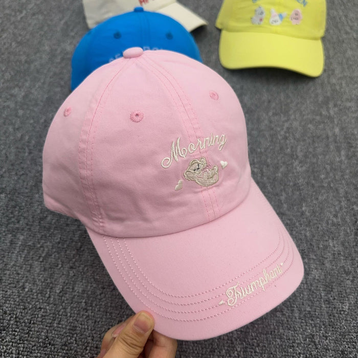 Wholesale Cute kitten embroidered baseball cap, wide brimmed duckbill cap, versatile hat