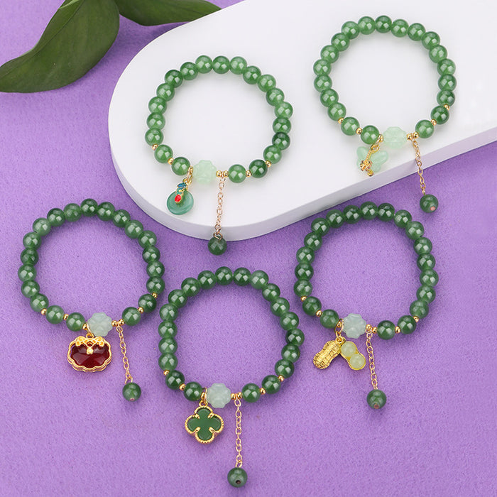 Wholesale Ethnic style aventurine bracelet peace buckle glass bracelet