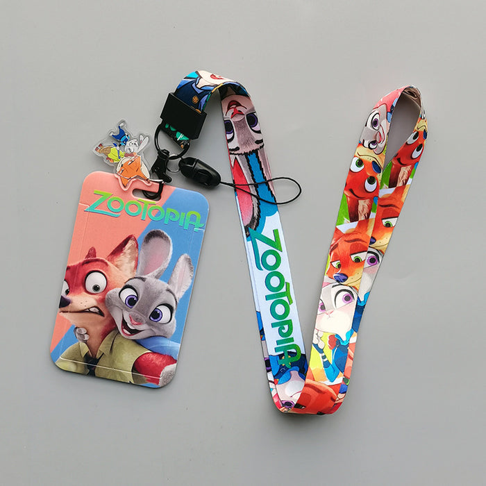 Wholesale Cartoon Anime Student Bus Card Holder Lanyard Keychain