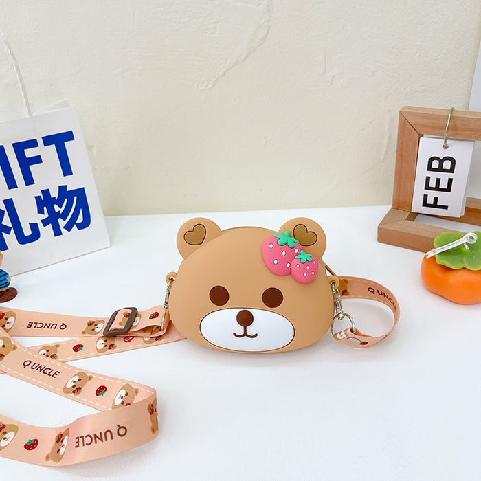 Wholesale children's bag female  cartoon silicone bag girl heart coin purse messenger bag daily storage bag