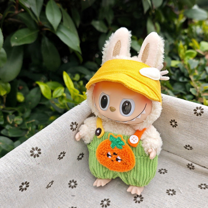 Wholesale Plush Doll Pendant Orange Overalls Little Yellow Hat Best-Selling Cartoon Doll Clothes Internet Celebrity Versatile Clothes
