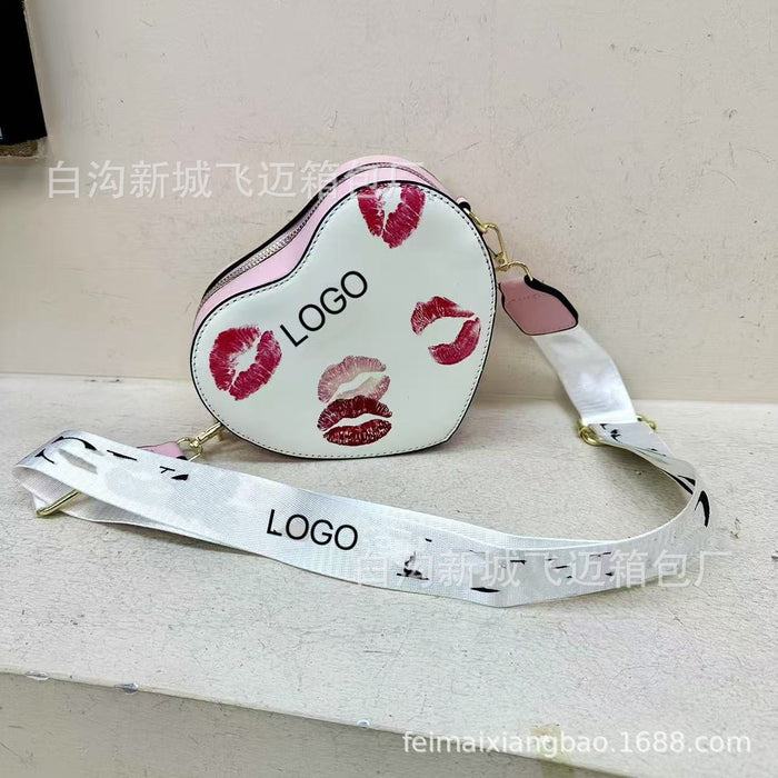 Wholesale Cute heart-shaped cartoon pattern large-capacity commuter crossbody shoulder bag