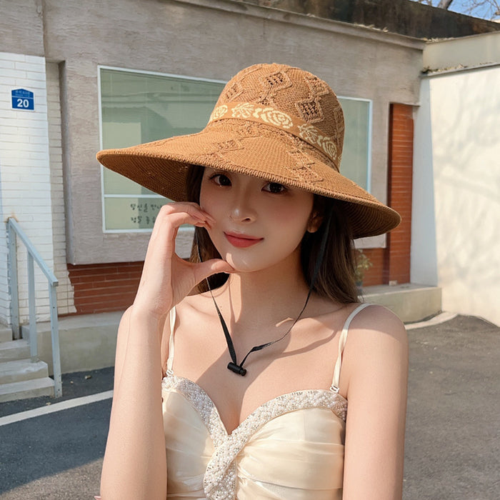 Wholesale New Hat Thin Breathable Knitted Hat Big Edge Sunshade Hat Outdoor Sunscreen Beach Hat Fisherman's Hat