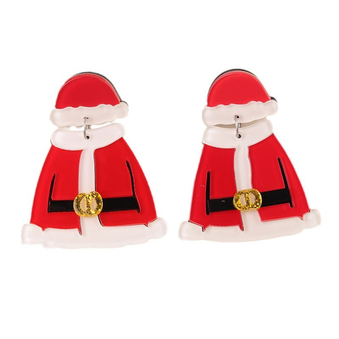 Wholesale Christmas Earrings Creative Cartoon  Clothes Snowman Personality Exaggerated Earrings Ear Jewelry Women