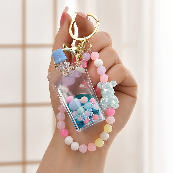 Wholesale Cute Beaded Sand Bottle Keychain
