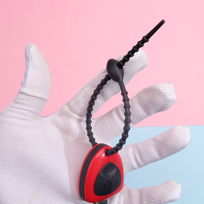 Wholesale Colorful silicone tie handmade accessories reusable keychain ring chain rope bag hanging accessories