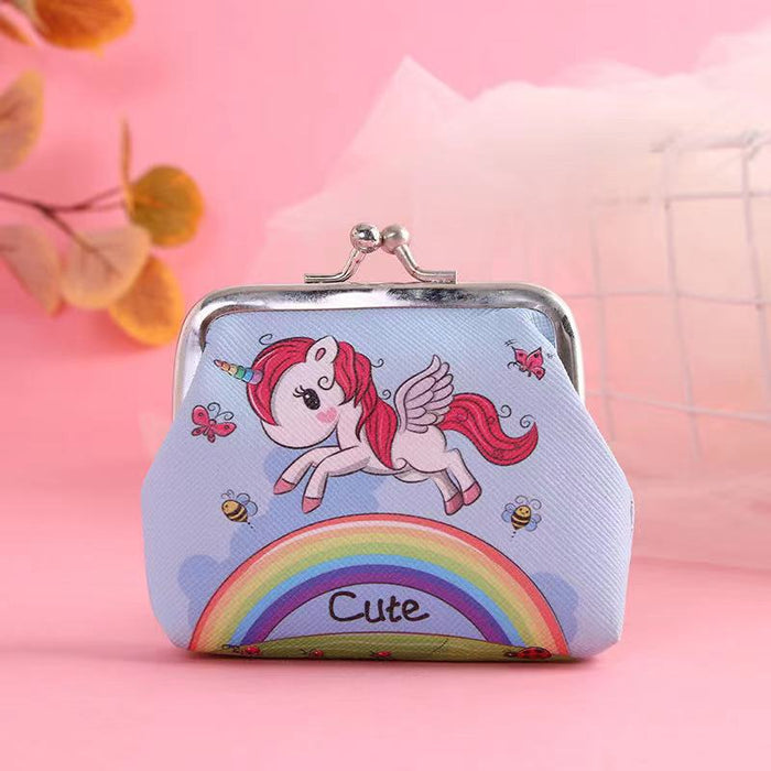 Wholesale Cartoon Unicorn PVC Coin Purse Snap Wallet Pink Flower Boutique Resale MOQ≥2
