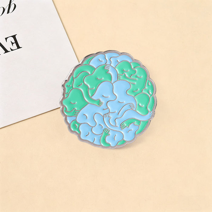 Wholesale Zinc Alloy Enamel Brooch Abstract Embracing Crowd Art Everyday Chic Accessory