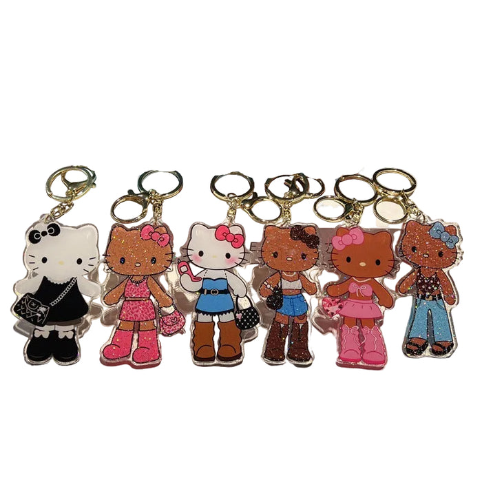 Wholesale 5 PCS Cute Cartoon Double-Sided Acrylic Keychains for Men and Women