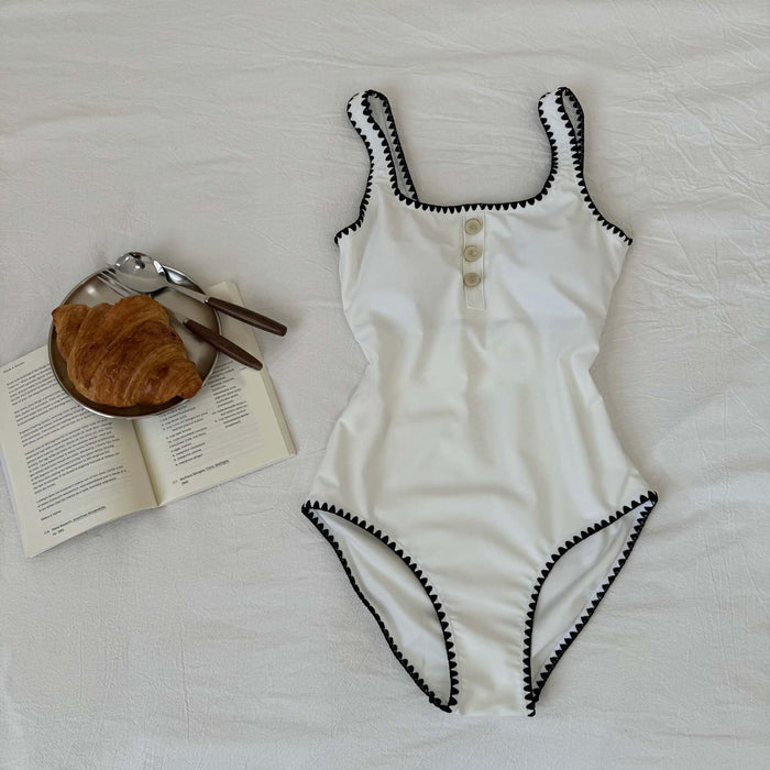 Wholesale New Island Vacation Simple Fashion Shoulder Strap One piece Bikini Sexy Seaside Beach Hot Spring Swimsuit
