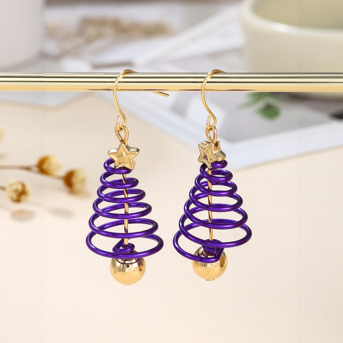 Wholesale Fluorescent Christmas Earrings,  Multi colored Earrings,  Star Christmas Tree Earrings