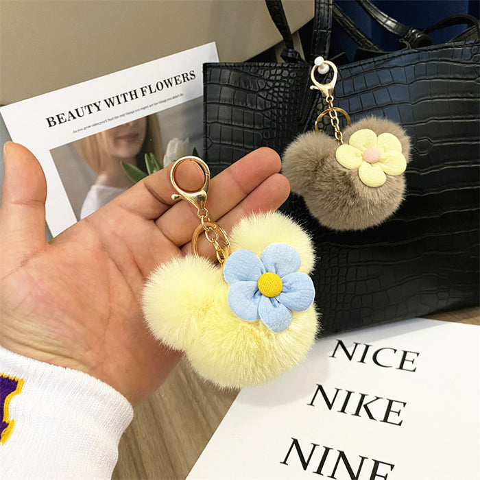 Wholesale Creative Cartoon Head Keychain Cute Plush Bag Pendant Car Key Chain Pendant Accessories Small Gift