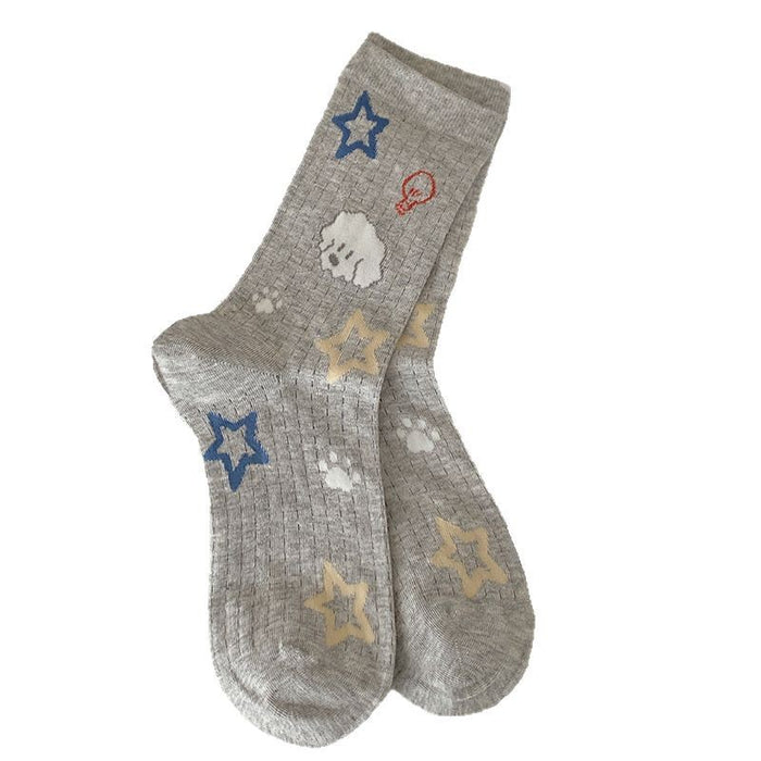 Wholesale Socks, mid tube socks, cotton socks, cartoon thin mesh, breathable