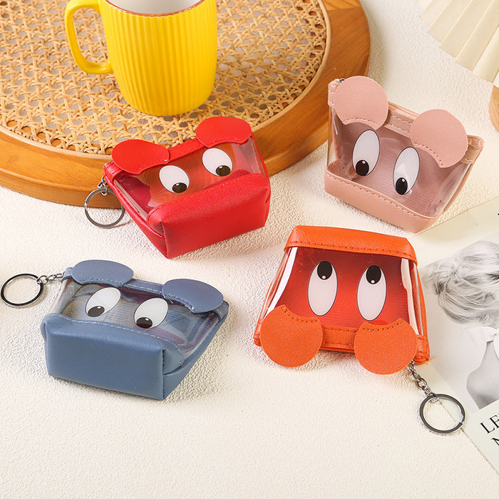 Wholesale Big Eyes Cute Coin Purse Mini Student Coin Bag Card Bag Transparent Coin Purse Key Bag