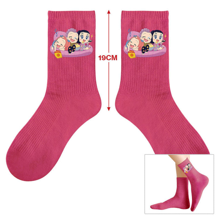 Wholesale Kpop Cute cartoon-themed printed colorful mid-calf socks