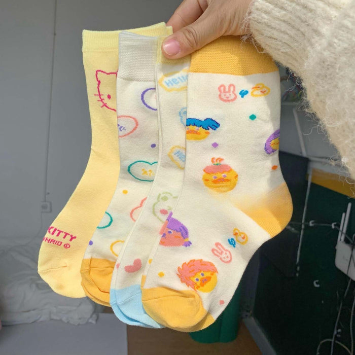 Wholesale Cartoon Illustration Little Bear Jacquard Socks