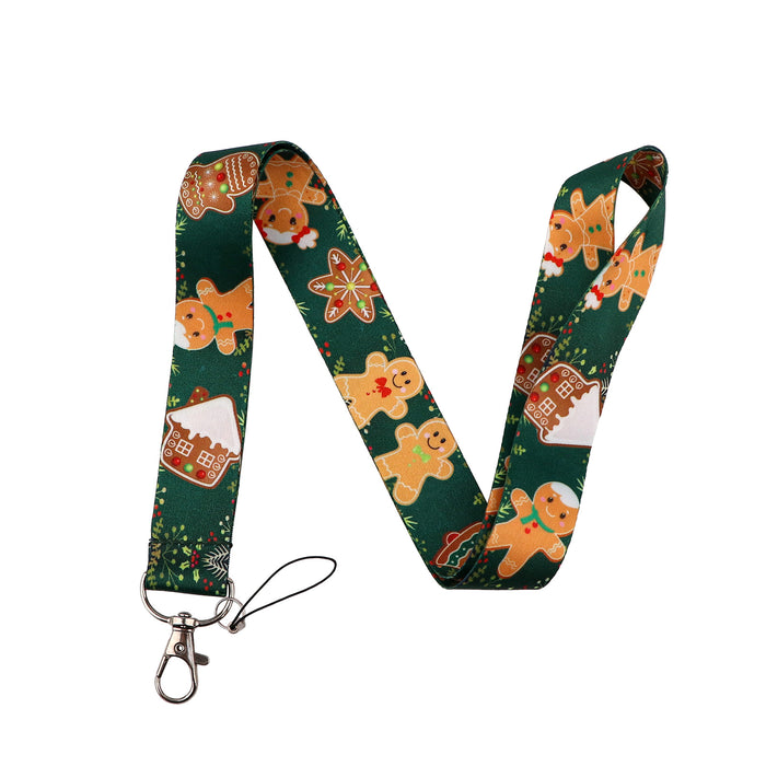 Wholesale 3 pcs  Double-sided printed polyester long rope webbing hard case protective case keychain