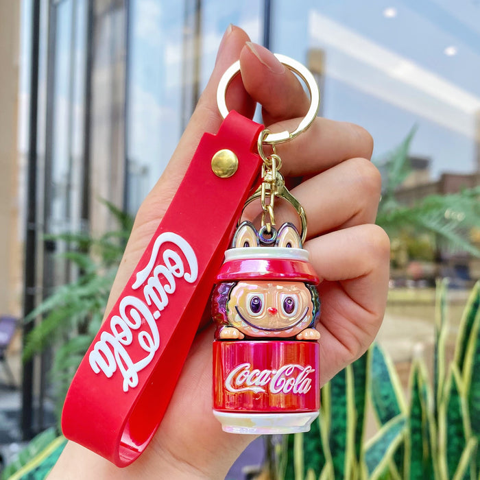 Wholesale Electroplating keychain Coke keychain blind box doll pendant