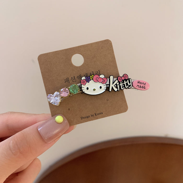 Wholesale Hair Clip Colorfulful Crystal Cat Bangs Side Clip Colorful crystal cat bangs hairpin