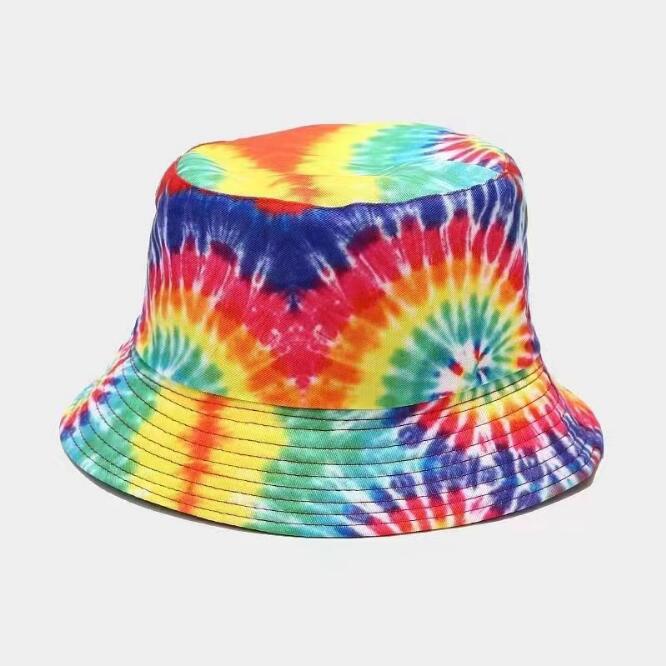 Wholesale geometric graffiti retro fisherman hat printed double-sided all-match basin hat outdoor sun hat