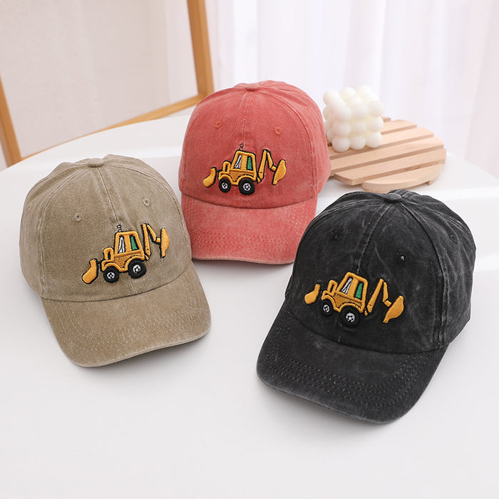 Wholesale Children' s retro excavator cartoon baseball cap