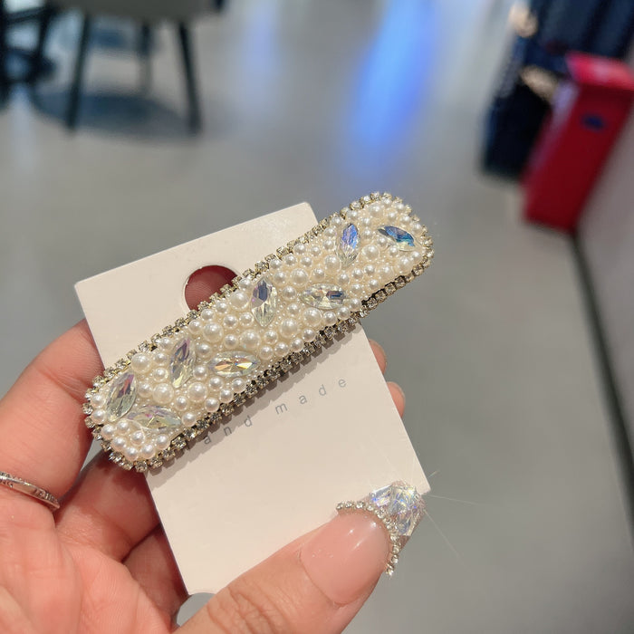 Wholesale Pearl Rhinestone hairpin clip side bangs hairpin headdress for women