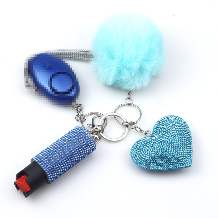 Wholesale Heart Hot Diamond Functional Plastic Keychain Diamond 4-piece Set JDC-KC-TouMS021